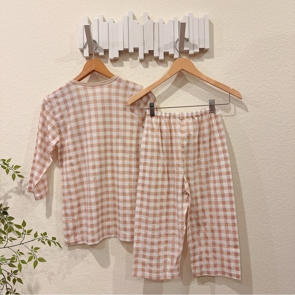 Moi & Du TTASOMKIDS Gingham Brown Checker Toast Pajama PJ Set Size 11/12 NWT - Picture 4 of 6